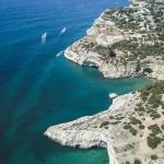 Aerial view of the sea and the cliffs